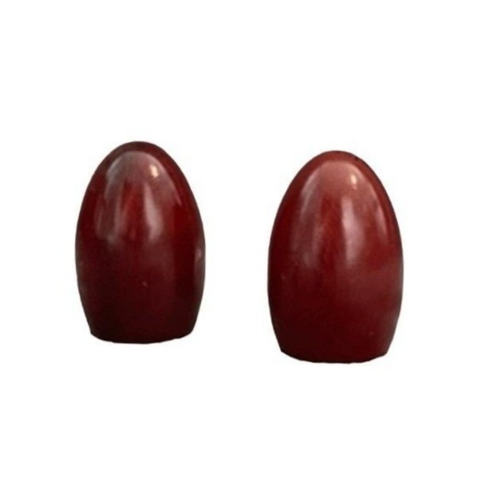 Vintage California Redwood Bullet Salt and Pepper Shaker Set‎ Wood 1980s